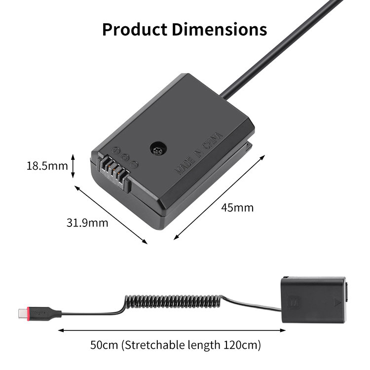 Адаптер питания Kingma NP-FW50 - Type-C Адаптер питания Kingma NP-FW50 - Type-C