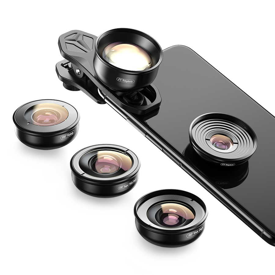 Комплект объективов Apexel 5-in-1 HB5 для смартфона Комплект объективов Apexel 5-in-1 HB5 для смартфона