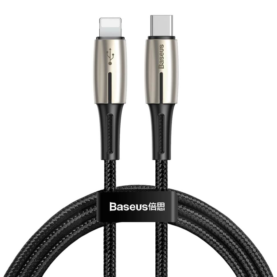 Кабель Baseus Waterdrop Type-C  - Lightning PD 18W 1.3м Чёрный Кабель Baseus Waterdrop Type-C  - Lightning PD 18W 1.3м Чёрный