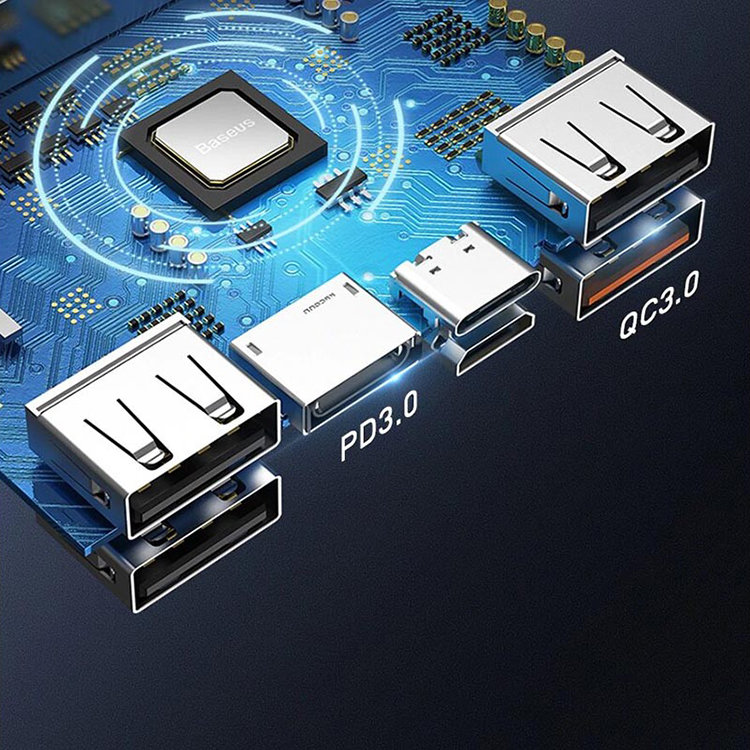 Внешний аккумулятор Baseus Amblight 65Вт 30000мАч (+кабель Type-C 1м) Чёрный Внешний аккумулятор Baseus Amblight 65Вт 30000мАч (+кабель Type-C 1м) Чёрный