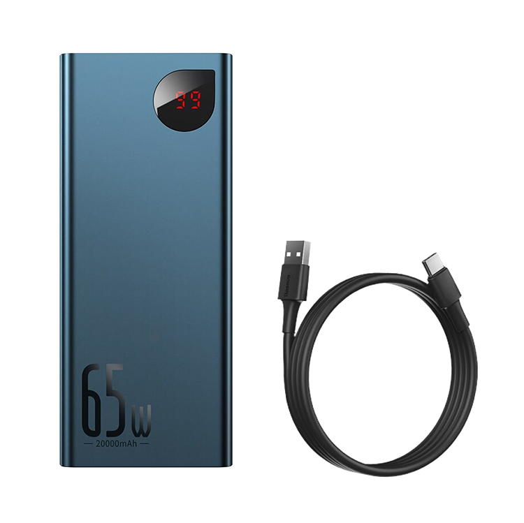 Внешний аккумулятор Baseus Adaman 20000mAh 65W Синий Внешний аккумулятор Baseus Adaman 20000mAh 65W Синий