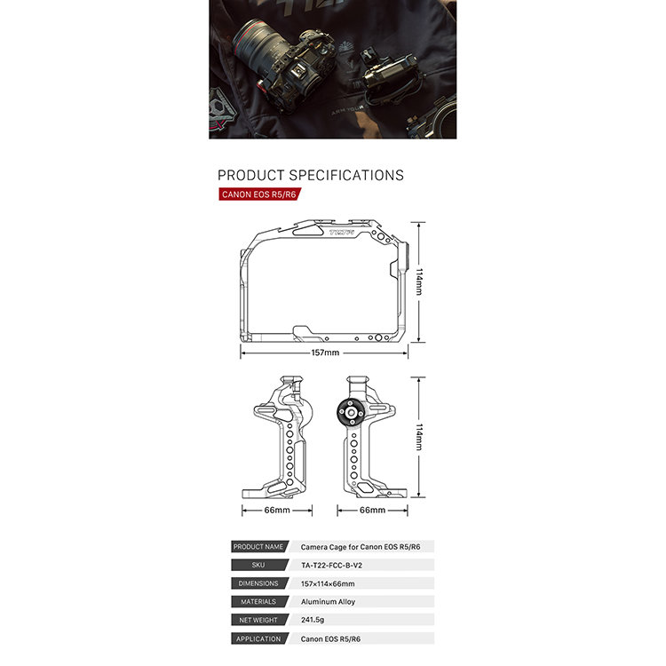 Клетка Tilta V2 Kit A для Canon R5/R6 Чёрная Клетка Tilta V2 Kit A для Canon R5/R6 Чёрная