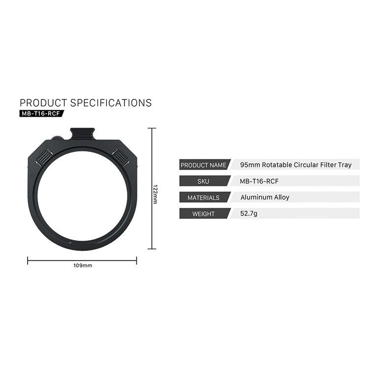 Лоток светофильтра 95мм для Tilta Mirage Лоток светофильтра 95мм для Tilta Mirage