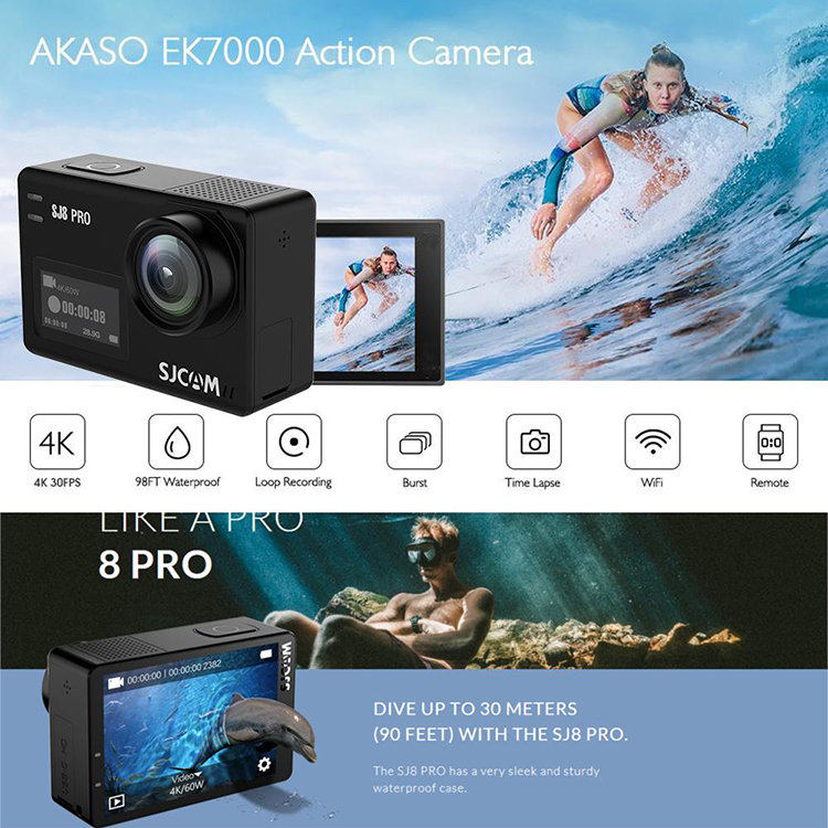 Экшн-камера SJCAM SJ8 PRO Чёрная Экшн-камера SJCAM SJ8 PRO Чёрная