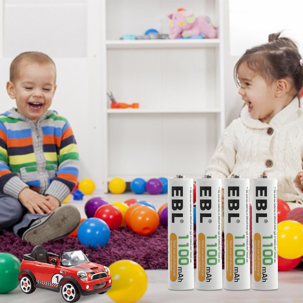 Комплект аккумуляторных батарей EBL AAA 1100mAh (4шт) Комплект аккумуляторных батарей EBL AAA 1100mAh (4шт)