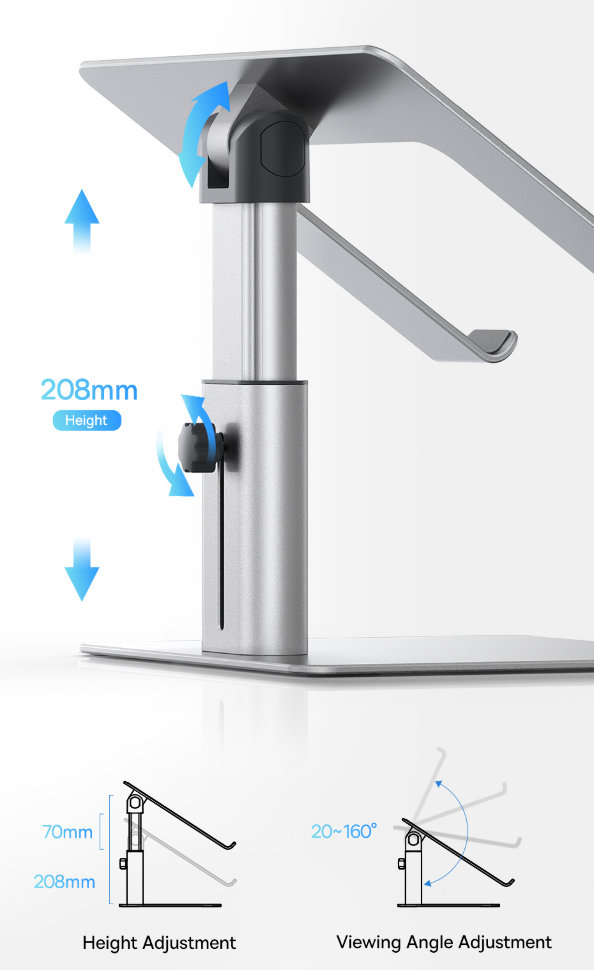 Подставка для ноутбука Baseus Metal Adjustable Laptop Stand Серебро Подставка для ноутбука Baseus Metal Adjustable Laptop Stand Серебро
