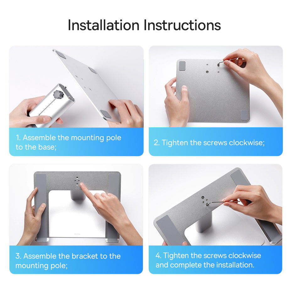 Подставка для ноутбука Baseus Metal Adjustable Laptop Stand Серебро Подставка для ноутбука Baseus Metal Adjustable Laptop Stand Серебро