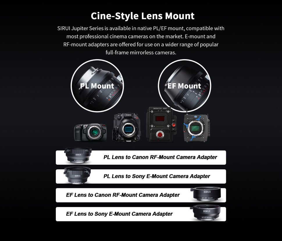 Объектив Sirui Jupiter 35mm T2 Full-frame Macro EF-mount Объектив Sirui Jupiter 35mm T2 Full-frame Macro EF-mount