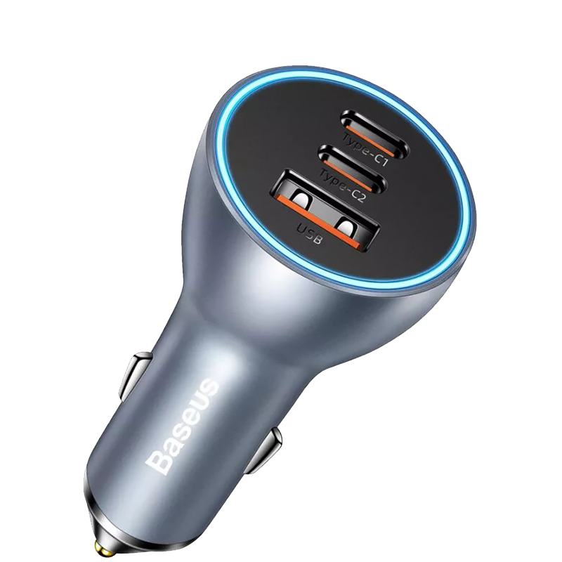 Автомобильное зарядное устройство Baseus Golden Contactor Pro 65W U+C+C Синее Автомобильное зарядное устройство Baseus Golden Contactor Pro 65W U+C+C Синее