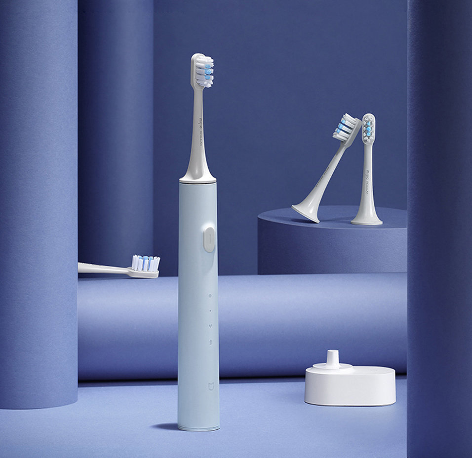 Звуковая зубная щетка Xiaomi Mijia T500C (+3 насадки) Голубая Звуковая зубная щетка Xiaomi Mijia T500C (+3 насадки) Голубая