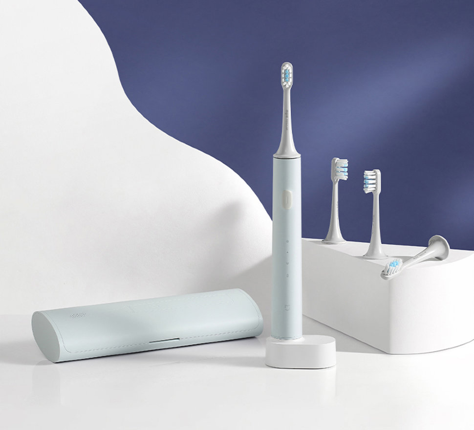 Звуковая зубная щетка Xiaomi Mijia T500C (+3 насадки) Голубая Звуковая зубная щетка Xiaomi Mijia T500C (+3 насадки) Голубая