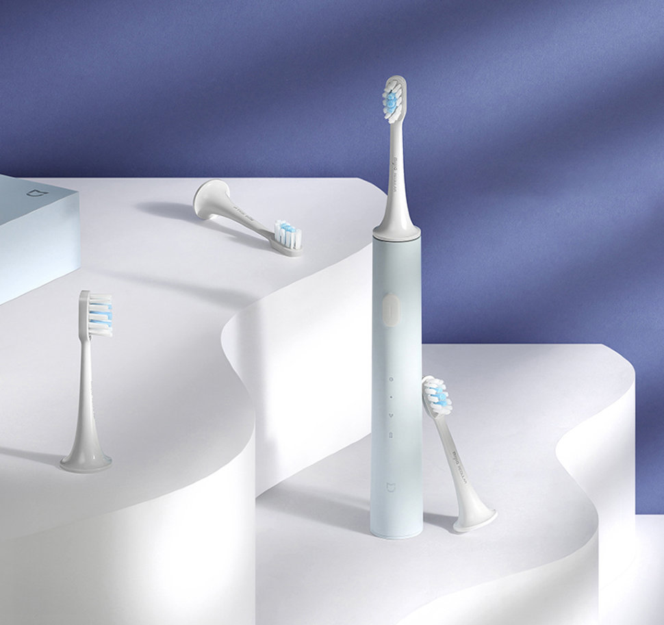 Звуковая зубная щетка Xiaomi Mijia T500C (+3 насадки) Голубая Звуковая зубная щетка Xiaomi Mijia T500C (+3 насадки) Голубая