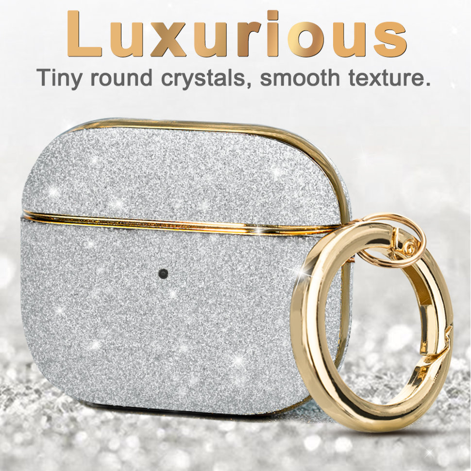 Чехол PQY Bling для Airpods 3 Серебро Чехол PQY Bling для Airpods 3 Серебро