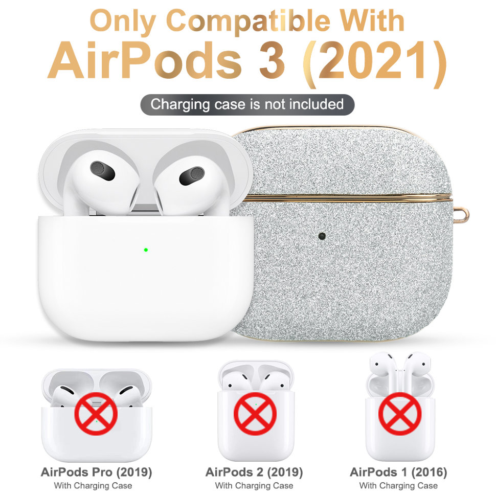 Чехол PQY Bling для Airpods 3 Серебро Чехол PQY Bling для Airpods 3 Серебро