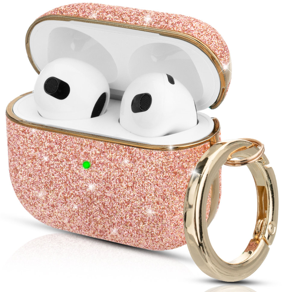Чехол PQY Bling для Airpods 3 Розовое золото Чехол PQY Bling для Airpods 3 Розовое золото