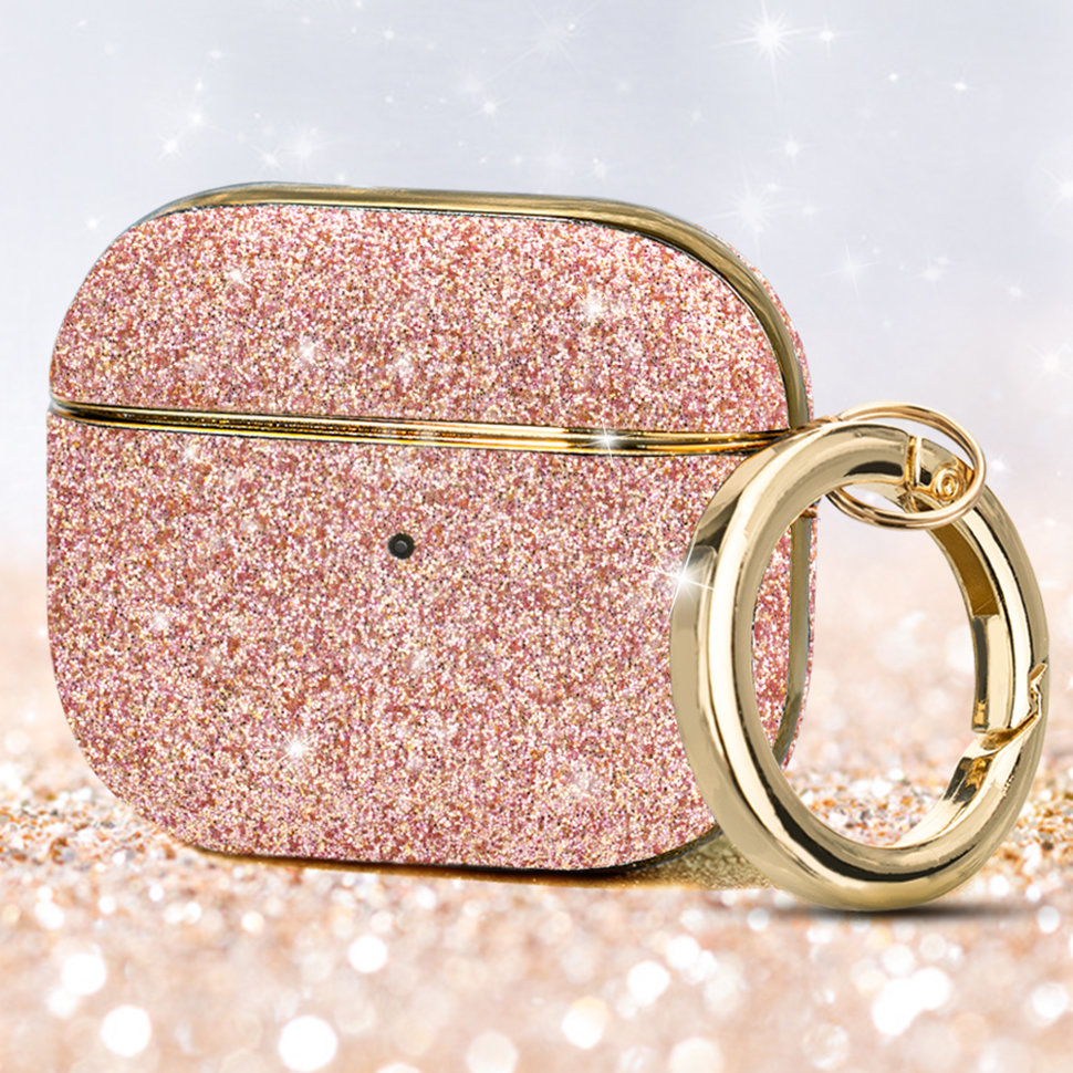 Чехол PQY Bling для Airpods 3 Розовое золото Чехол PQY Bling для Airpods 3 Розовое золото