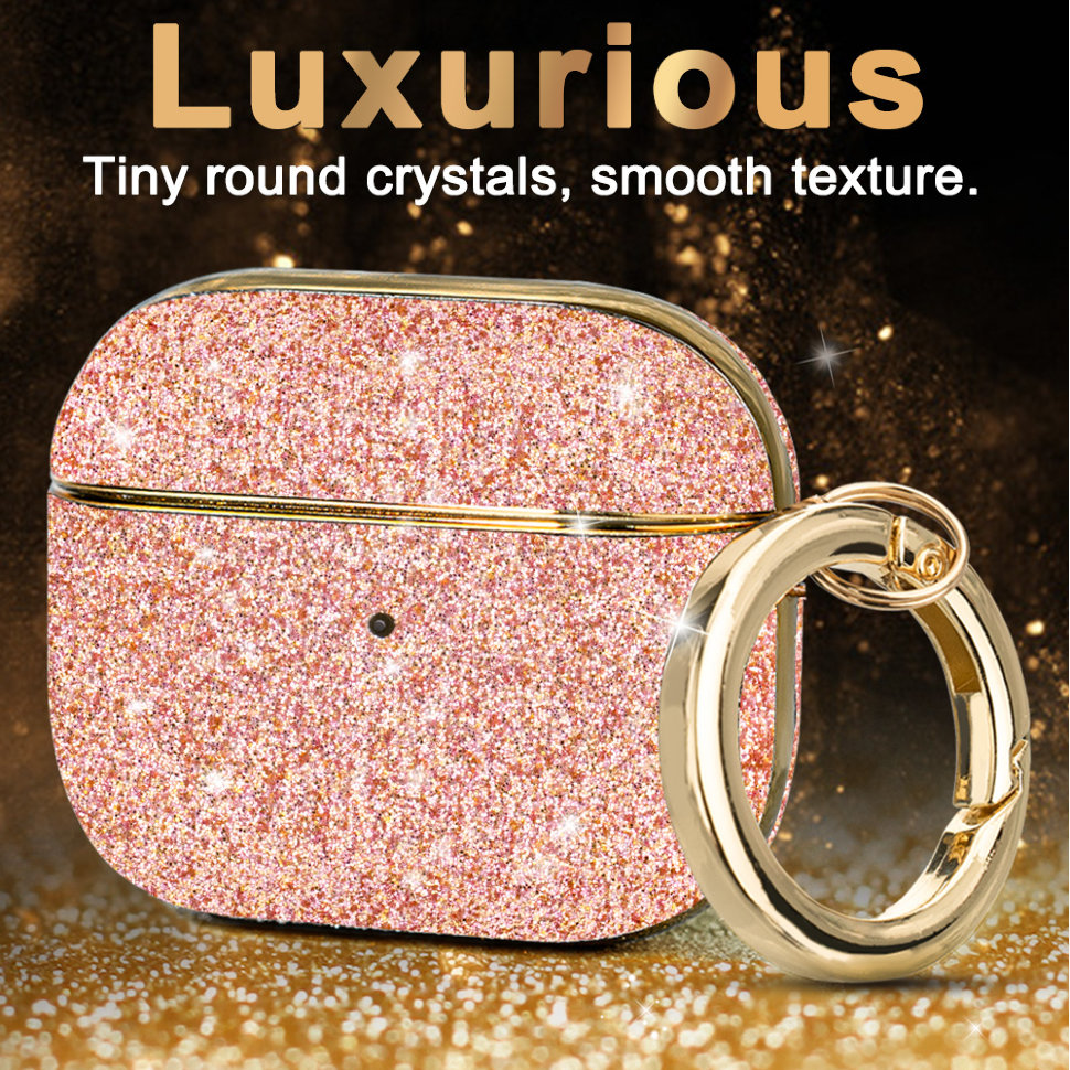 Чехол PQY Bling для Airpods 3 Розовое золото Чехол PQY Bling для Airpods 3 Розовое золото