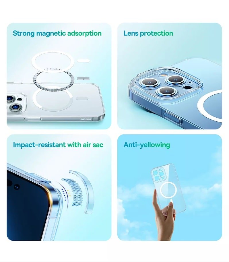 Чехол Baseus Crystal Magnetic для iPhone 14 Plus (+ стекло) Чехол Baseus Crystal Magnetic для iPhone 14 Plus (+ стекло)