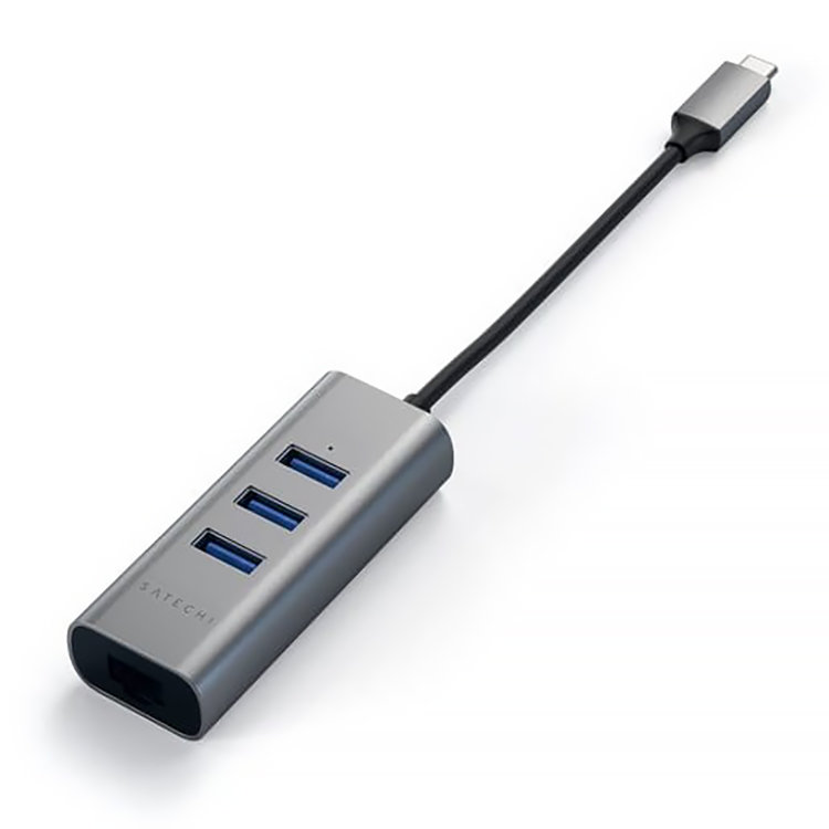 Хаб Satechi Type-C 2-IN-1 USB HUB With Ethernet Серый Хаб Satechi Type-C 2-IN-1 USB HUB With Ethernet Серый