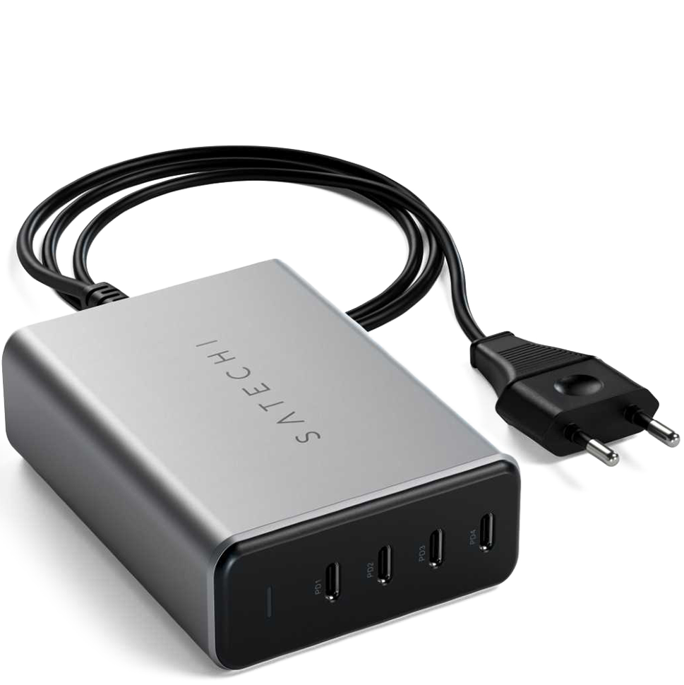 Сетевой адаптер Satechi GaN 165W Type-C 4-Port Серый Сетевой адаптер Satechi GaN 165W Type-C 4-Port Серый