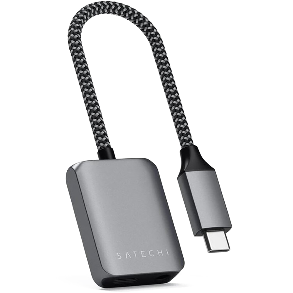 Адаптер Satechi USB-C PD Audio Adapter Серый