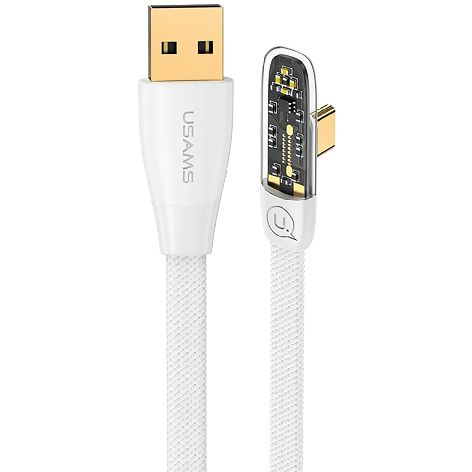 Кабель USAMS US-SJ585 USB - Type-C 6A 66W 1.2м Белый Кабель USAMS US-SJ585 USB - Type-C 6A 66W 1.2м Белый