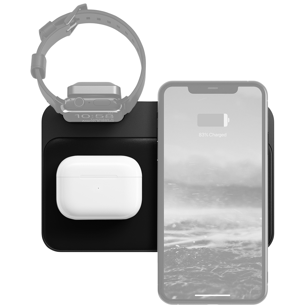 Беспроводная зарядка Nomad Base Station 3-in-1 Apple Watch Edition V2 Чёрный Беспроводная зарядка Nomad Base Station 3-in-1 Apple Watch Edition V2 Чёрный