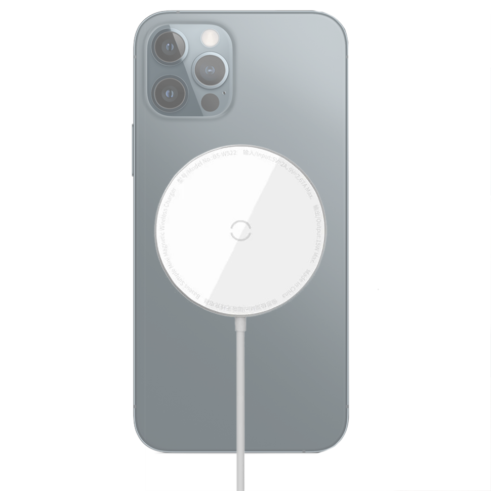 Беспроводная зарядка Baseus Simple Mini Magnetic Белая Беспроводная зарядка Baseus Simple Mini Magnetic Белая