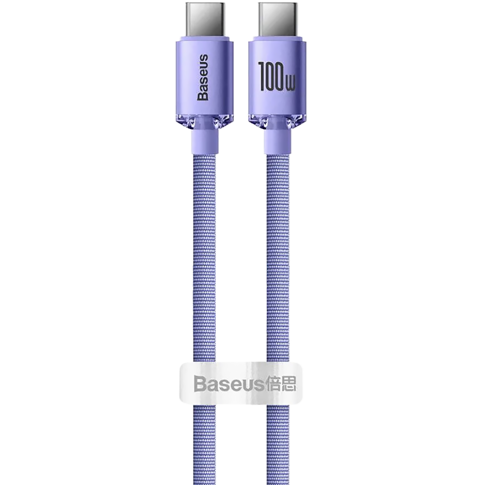 Кабель Baseus Crystal Shine CW-FXP Type-C 100W 1.2м Фиолетовый Кабель Baseus Crystal Shine CW-FXP Type-C 100W 1.2м Фиолетовый