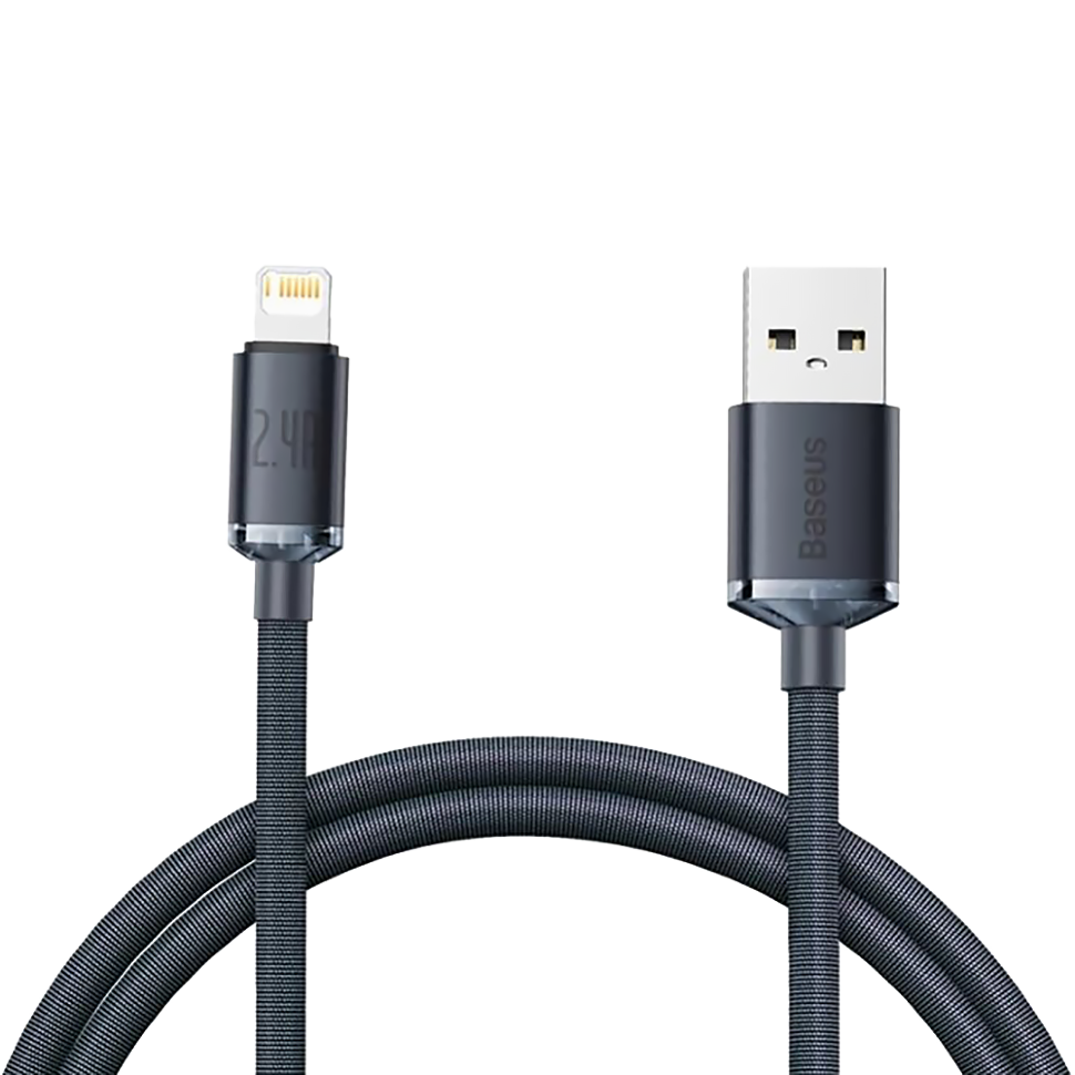 Кабель Baseus Crystal Shine CW-FXP USB - Lightning 2.4A 1.2м Чёрный Кабель Baseus Crystal Shine CW-FXP USB - Lightning 2.4A 1.2м Чёрный