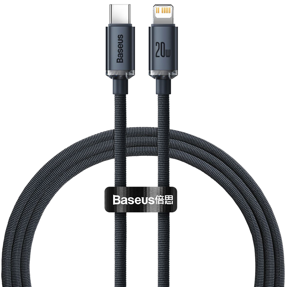 Кабель Baseus Crystal Shine CW-FXP Type-C - Lightning 20W 1.2м Чёрный Кабель Baseus Crystal Shine CW-FXP Type-C - Lightning 20W 1.2м Чёрный