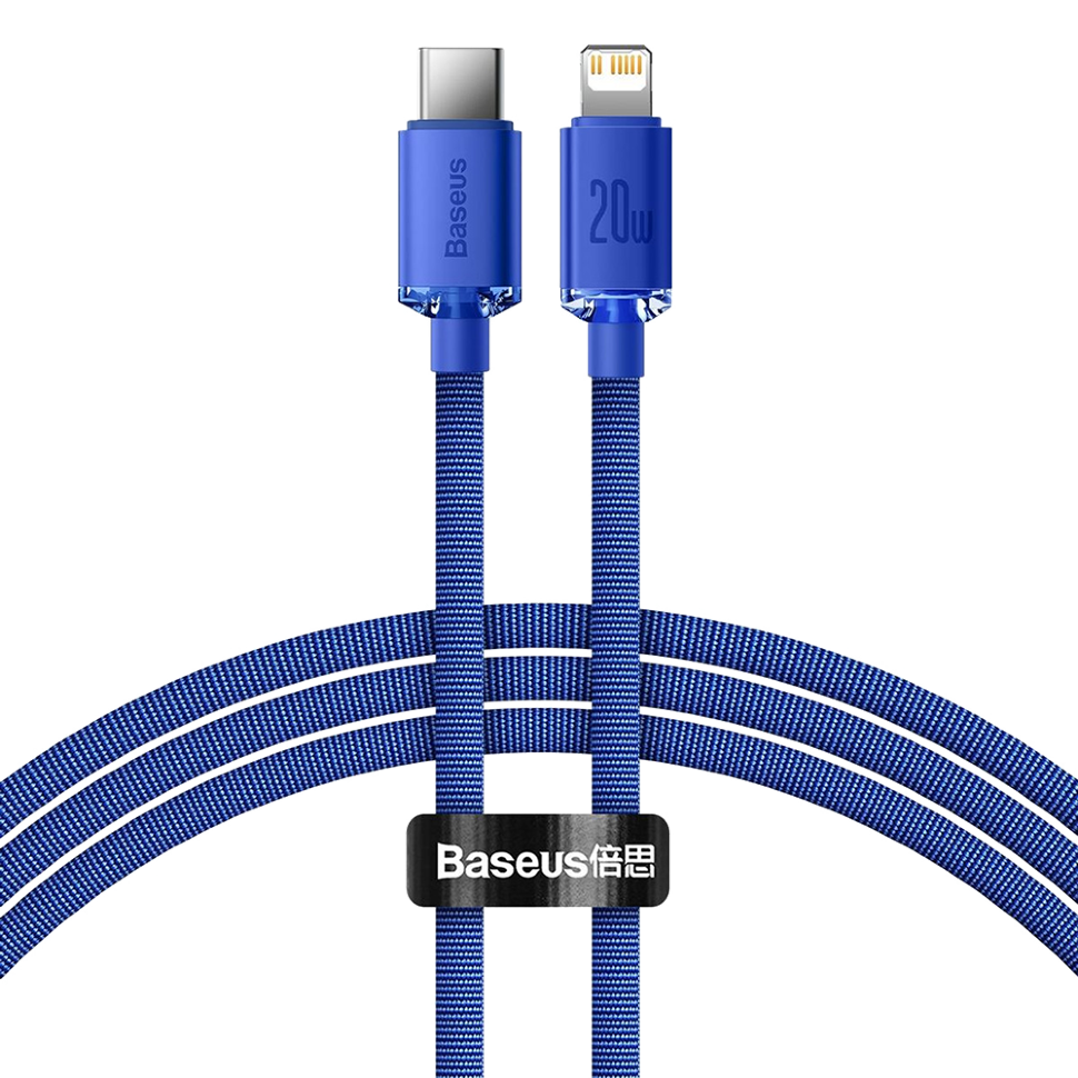 Кабель Baseus Crystal Shine CW-FXP Type-C - Lightning 20W 2м Синий Кабель Baseus Crystal Shine CW-FXP Type-C - Lightning 20W 2м Синий