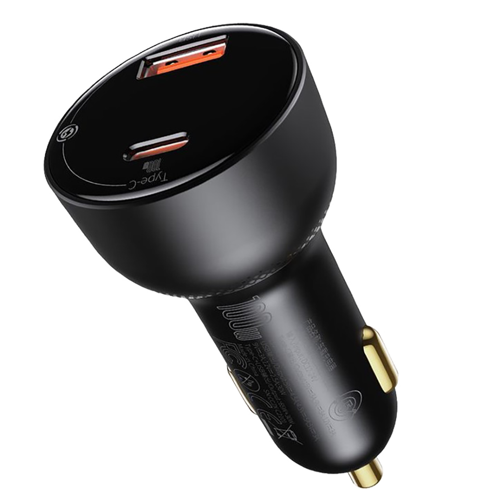 Автомобильное зарядное устройство Baseus Superme PPS Чёрный (+ кабель Type-C 100W 1м) Автомобильное зарядное устройство Baseus Superme PPS Чёрный (+ кабель Type-C 100W 1м)