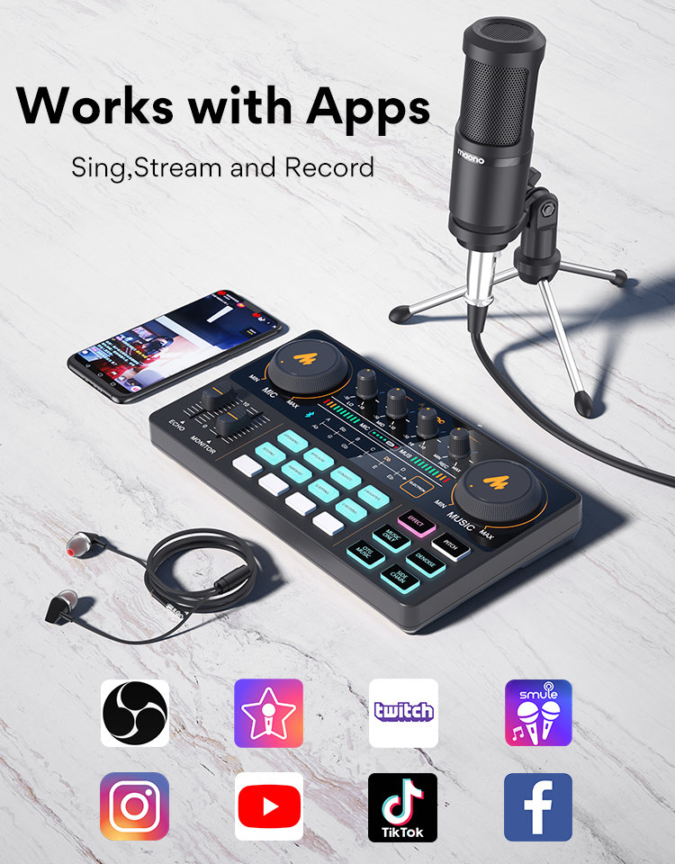 Комплект микшера и микрофона Maono AM200 S1 Комплект микшера и микрофона Maono AM200 S1