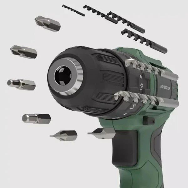 Аккумуляторная ударная дрель-шуруповерт MarsWorker 12V Lithium Impact Drill Зелёная Аккумуляторная ударная дрель-шуруповерт MarsWorker 12V Lithium Impact Drill Зелёная