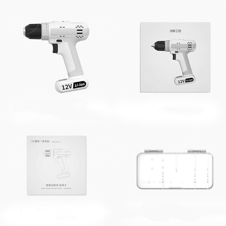 Аккумуляторная дрель-шуруповерт MarsWorker 12V Electric Drill Белая Аккумуляторная дрель-шуруповерт MarsWorker 12V Electric Drill Белая