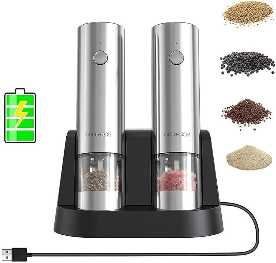 Набор электрических мельниц Circle Joy Fellow Electric Grinder Set Серебро (2 шт) Набор электрических мельниц Circle Joy Fellow Electric Grinder Set Серебро (2 шт)