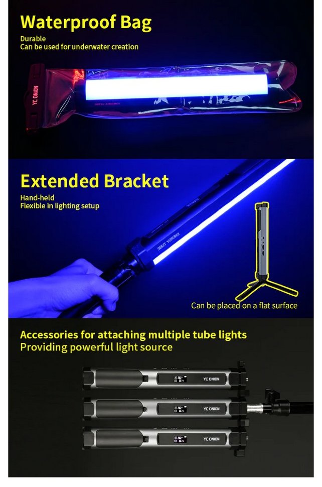 Осветитель YC Onion ENERGY TUBE Pixel Version + Honeycomb + Grid Осветитель YC Onion ENERGY TUBE Pixel Version + Honeycomb + Grid