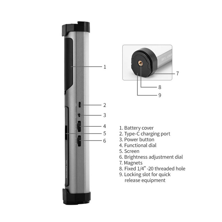 Осветитель YC Onion ENERGY TUBE Pixel Version + Honeycomb + Grid Осветитель YC Onion ENERGY TUBE Pixel Version + Honeycomb + Grid