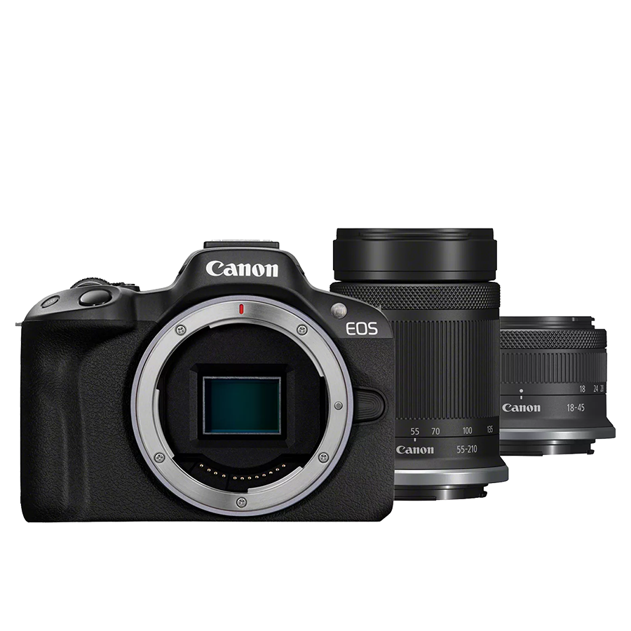 Беззеркальная камера Canon EOS R50 Kit (18-45 + 55-210 RF) Чёрная Беззеркальная камера Canon EOS R50 Kit (18-45 + 55-210 RF) Чёрная