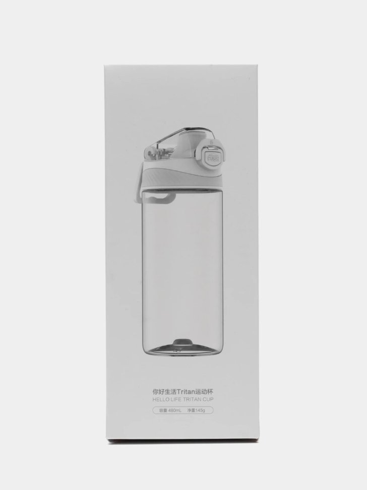 Бутылка для воды QuanGe Hello Life Tritan Sports Cup 480мл Серая Бутылка для воды QuanGe Hello Life Tritan Sports Cup 480мл Серая