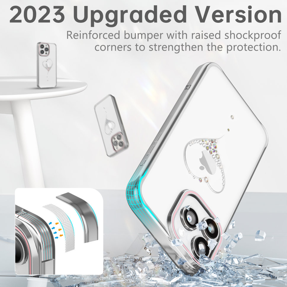 Чехол PQY Wish для iPhone 15 Pro Max Серебро Чехол PQY Wish для iPhone 15 Pro Max Серебро