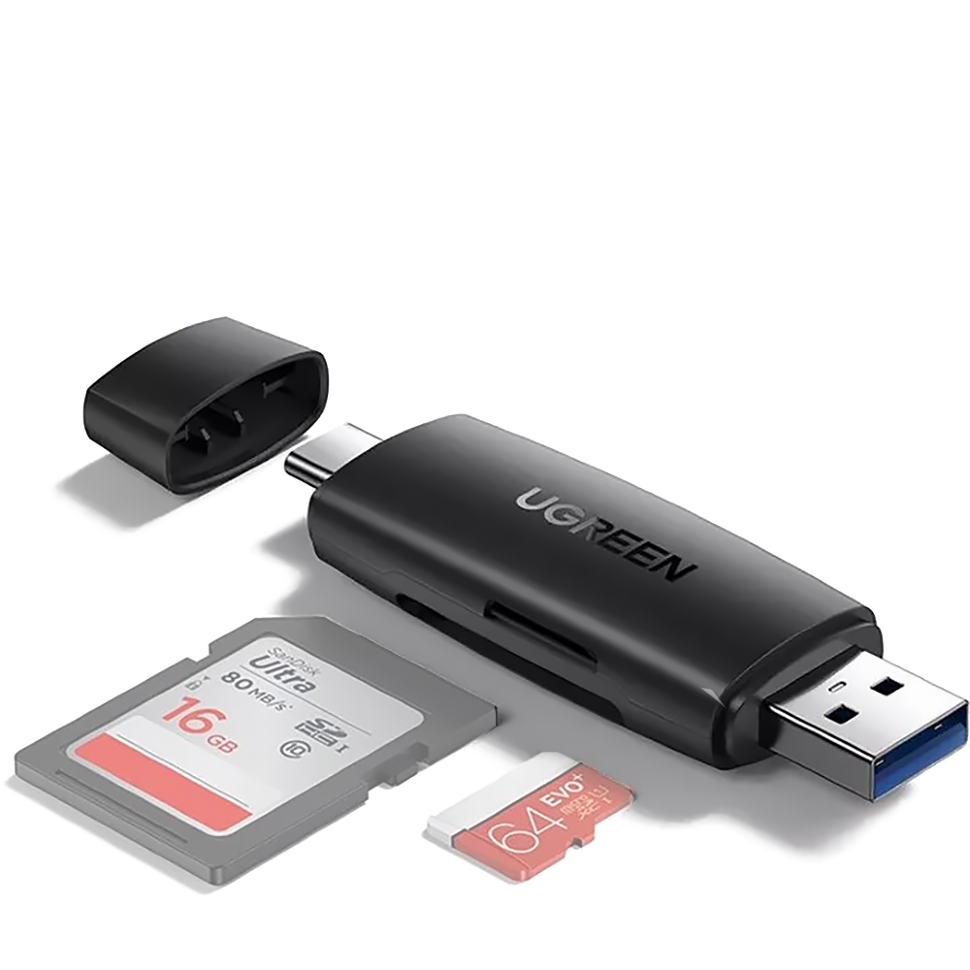Картридер Ugreen CM304 Multifunction Type-C + USB TF/SD 3.0 Чёрный Картридер Ugreen CM304 Multifunction Type-C + USB TF/SD 3.0 Чёрный