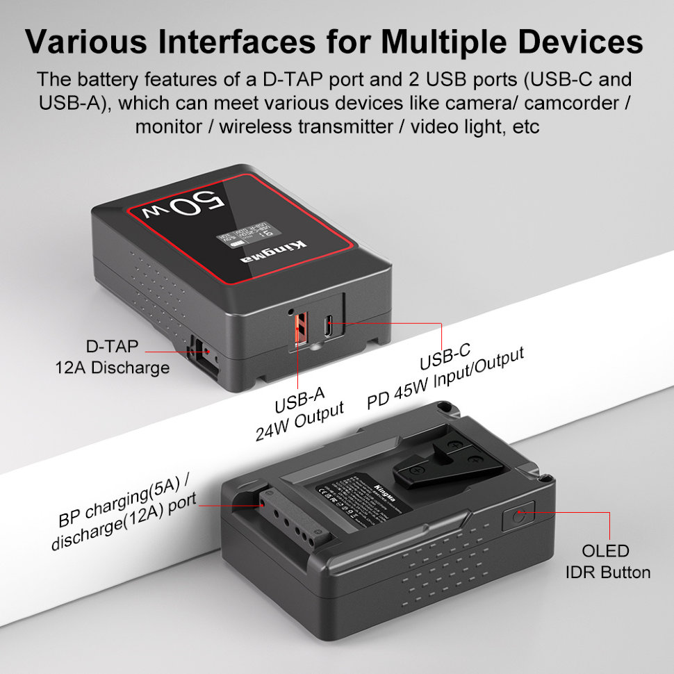 Аккумулятор Kingma KM-VK50 mini V-Mount 50Wh Аккумулятор Kingma KM-VK50 mini V-Mount 50Wh