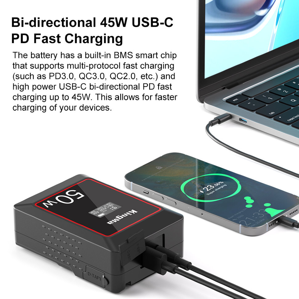 Аккумулятор Kingma KM-VK50 mini V-Mount 50Wh Аккумулятор Kingma KM-VK50 mini V-Mount 50Wh