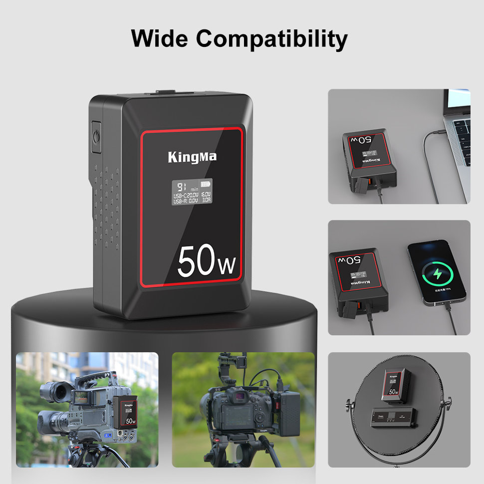 Аккумулятор Kingma KM-VK50 mini V-Mount 50Wh Аккумулятор Kingma KM-VK50 mini V-Mount 50Wh