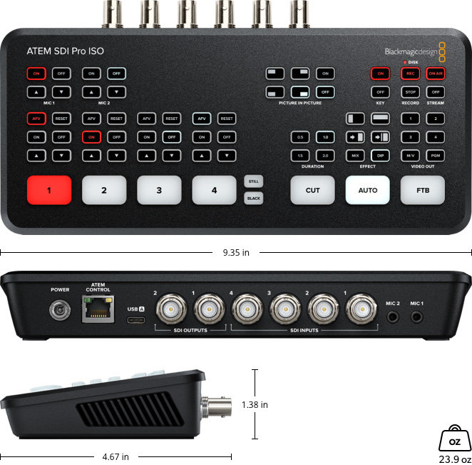Видеомикшер Blackmagic ATEM SDI Pro ISO Switcher Видеомикшер Blackmagic ATEM SDI Pro ISO Switcher