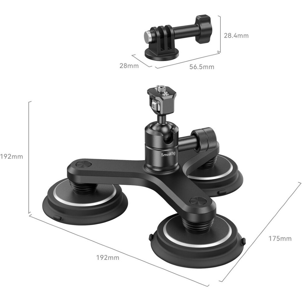 Шаровая голова с магнитной присоской SmallRig 4468 Triple Suction Cup для экшн-камеры Шаровая голова с магнитной присоской SmallRig 4468 Triple Suction Cup для экшн-камеры