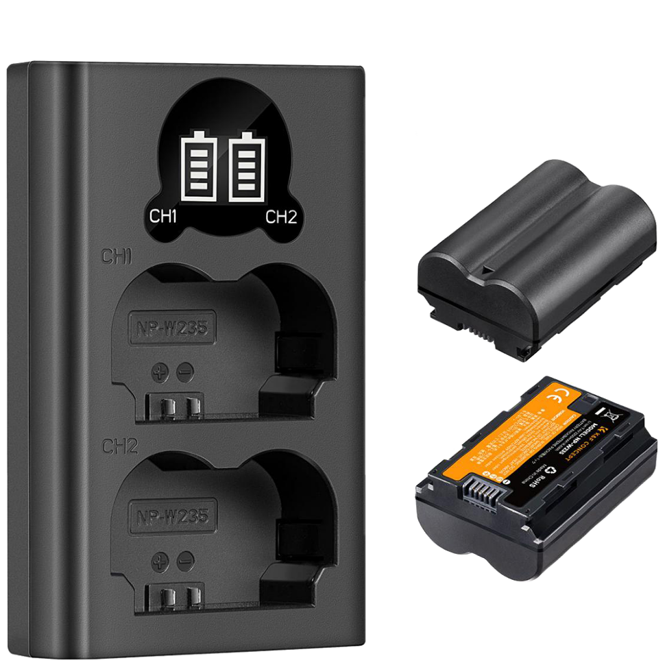 2 аккумулятора NP-W235 + зарядное устройство K&F Concept KF28.0018 2 аккумулятора NP-W235 + зарядное устройство K&F Concept KF28.0018