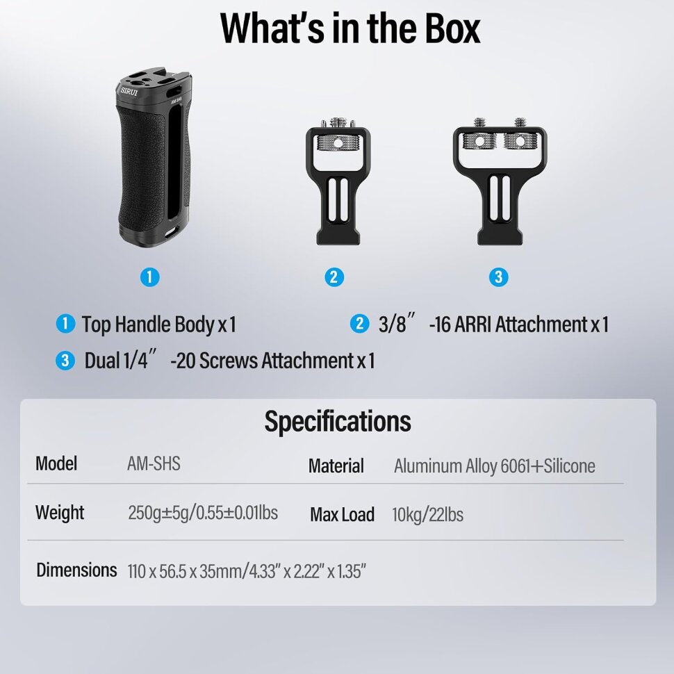 Рукоятка Sirui Side Handle ARRI Mount + Double 1/4" Рукоятка Sirui Side Handle ARRI Mount + Double 1/4"